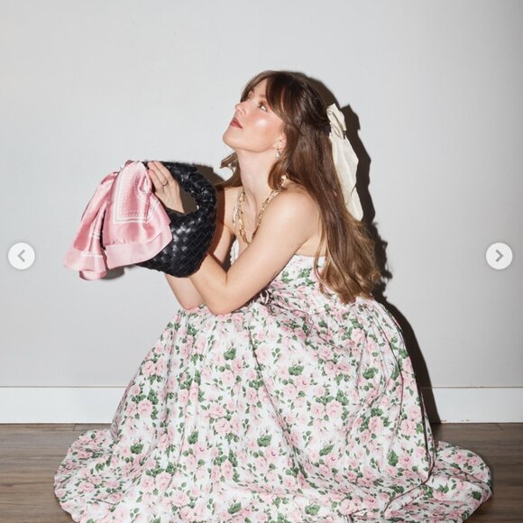 MABLE NWT floral eyelet print bustier floral halter dress small - Picture 2 of 8